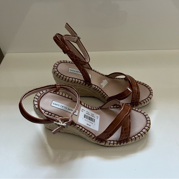 Women’s espadrille, size 5.5, brand Saks Fifth Avenue, colour cognac, NWT - Picture 3 of 9